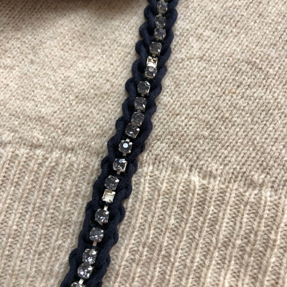 J. Crew Metallic Braid Wool Sweater Cream - Picture 6 of 7